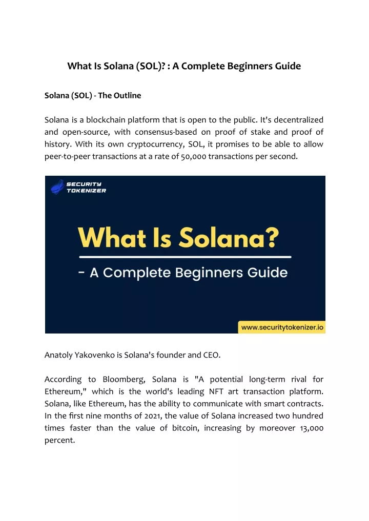 what is solana sol a complete beginners guide