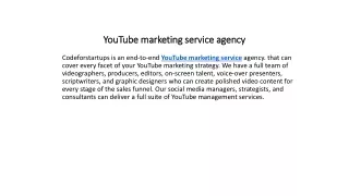 YouTube marketing service agency