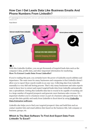 how can i get leads data like business emails