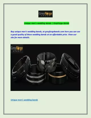 Unique men's wedding bands | GreyForge Bands