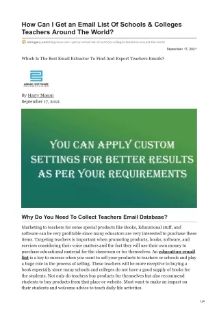 how can i get an email list of schools colleges
