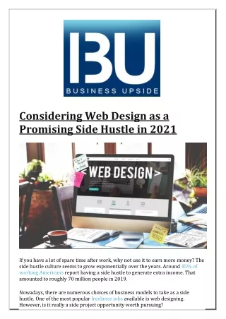 considering web design as a promising side hustle
