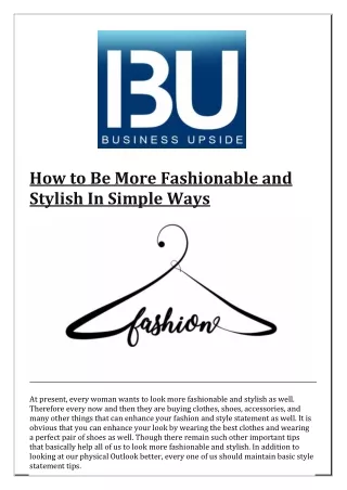 how to be more fashionable and stylish in simple
