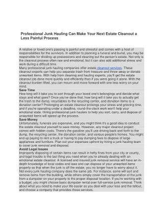 Cleanouts Services Orange City