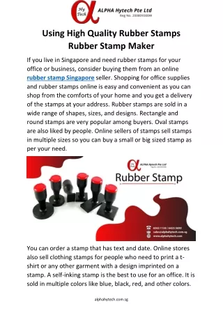 rubber stamp Singapore