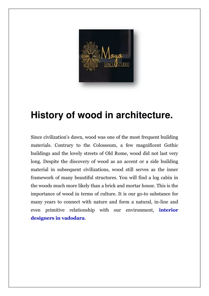 history of wood in architecture