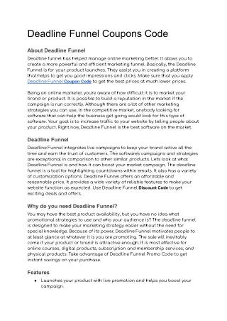 deadline funnel coupons code