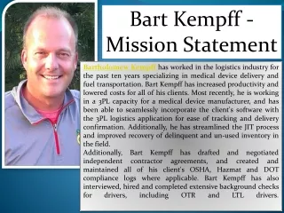 bart kempff mission statement