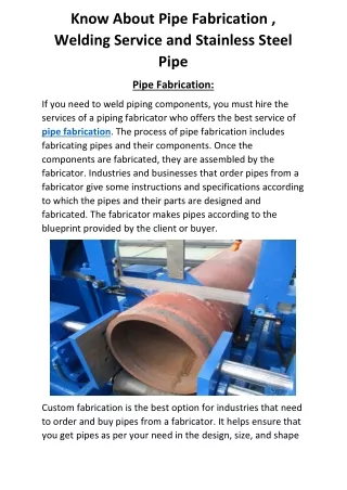 pipe fabrication