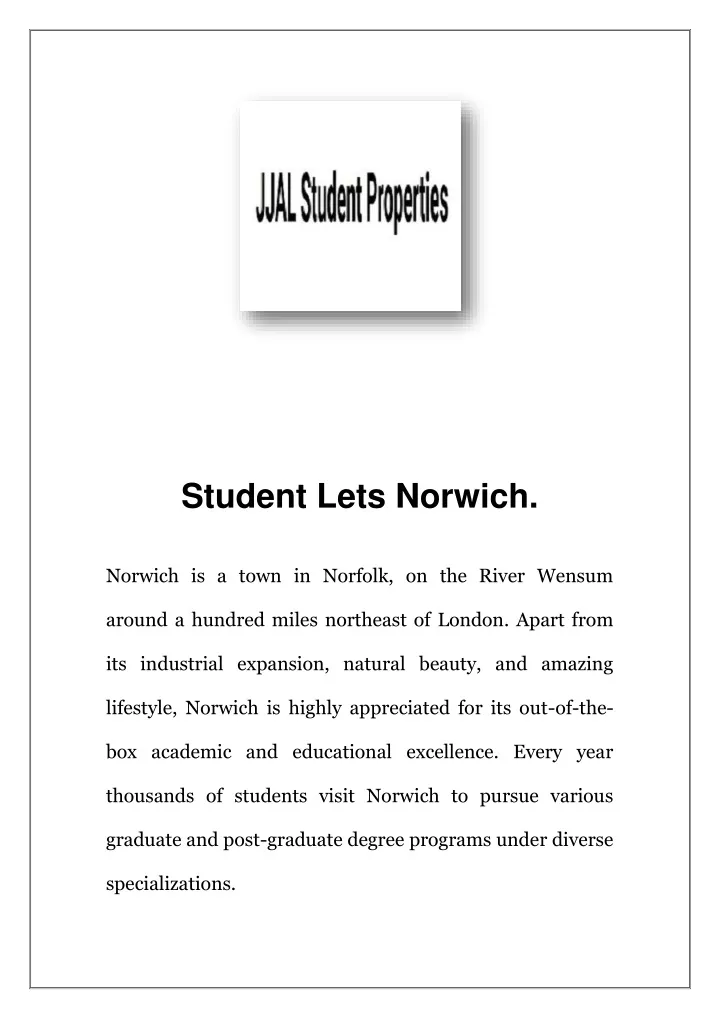 student lets norwich