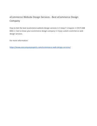 eCommerce Website Design Services - Best eCommerce Design Company