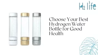 Choose Your Best Hydrogen Water Bottle for Good Health