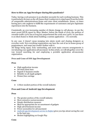 How to Hire an App Developer during this pandemic