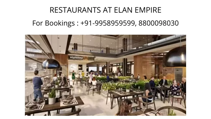 restaurants at elan empire for bookings