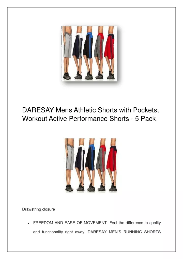daresay mens athletic shorts with pockets workout