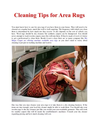 Tips on Cleaning Your Area Rugs