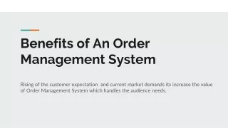 benefits of an order management system