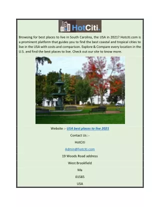 Usa Best Places to Live 2021  Hotciti.com