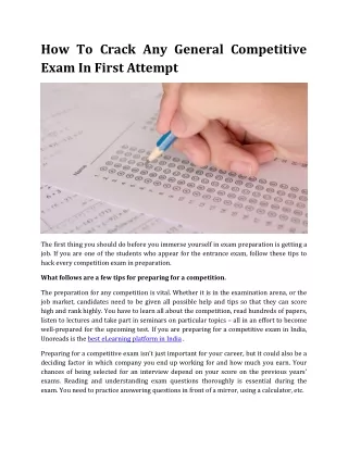 how to crack any general competitive exam