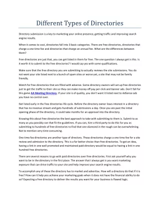 different types of directories