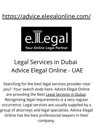 Legal Services in Dubai | Advice.elegalonline - UAE
