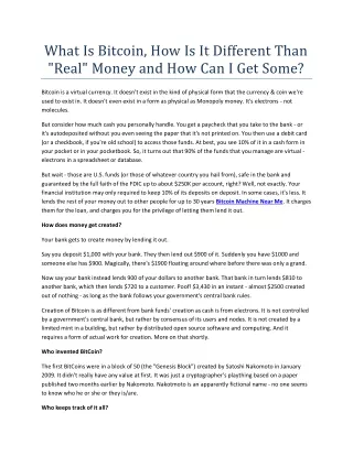 what is bitcoin how is it different than real