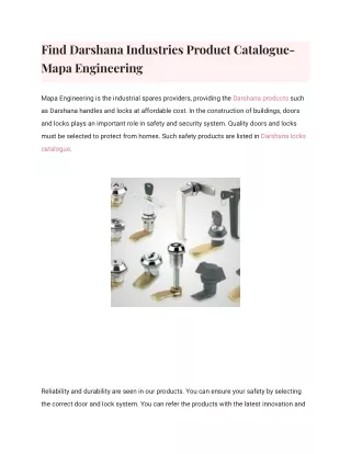 find darshana industries product catalogue mapa