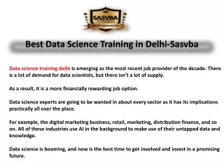 Best Data Science Training in Delhi-Sasvba