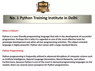 No. 1 Python Training Institute in Delhi