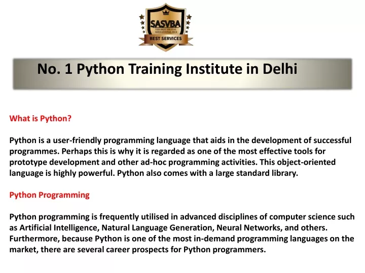 no 1 python training institute in delhi