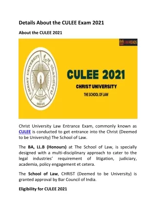 Details About the CULEE Exam 2021