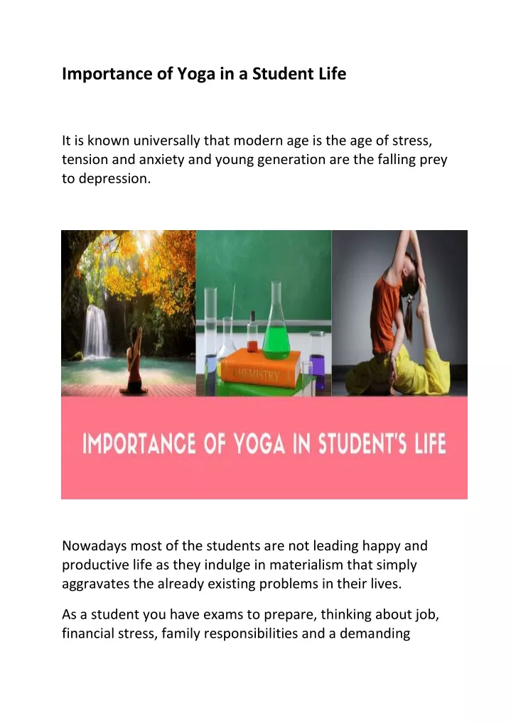 importance of yoga in a student life