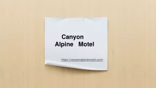 canyon alpine motel