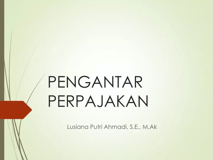 pengantar perpajakan