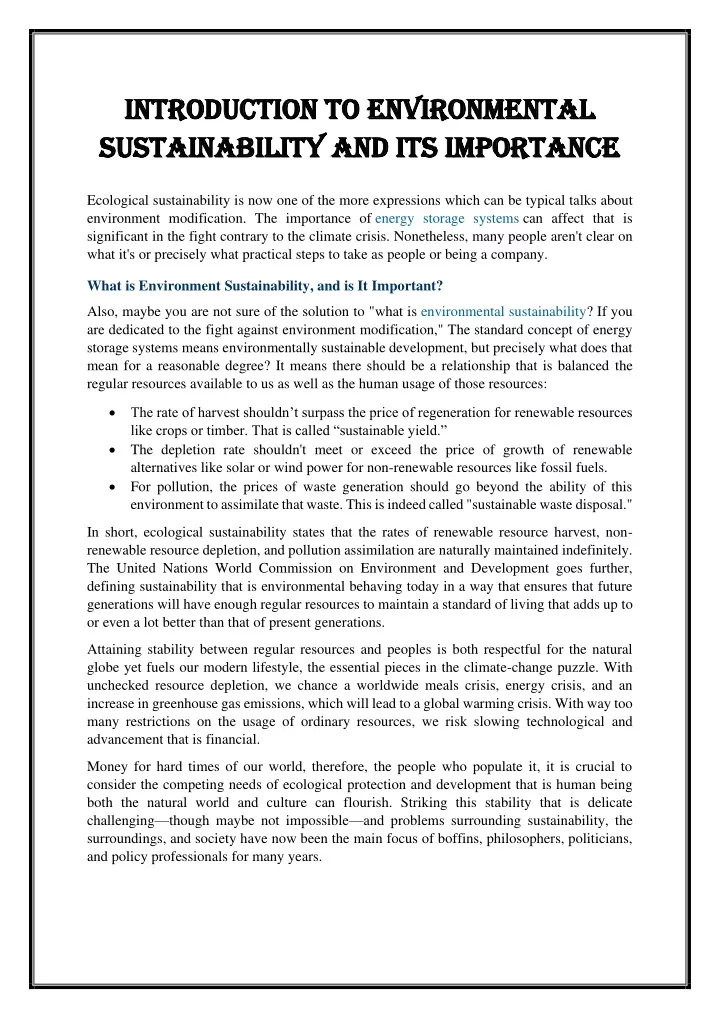 introduction to environmental introduction