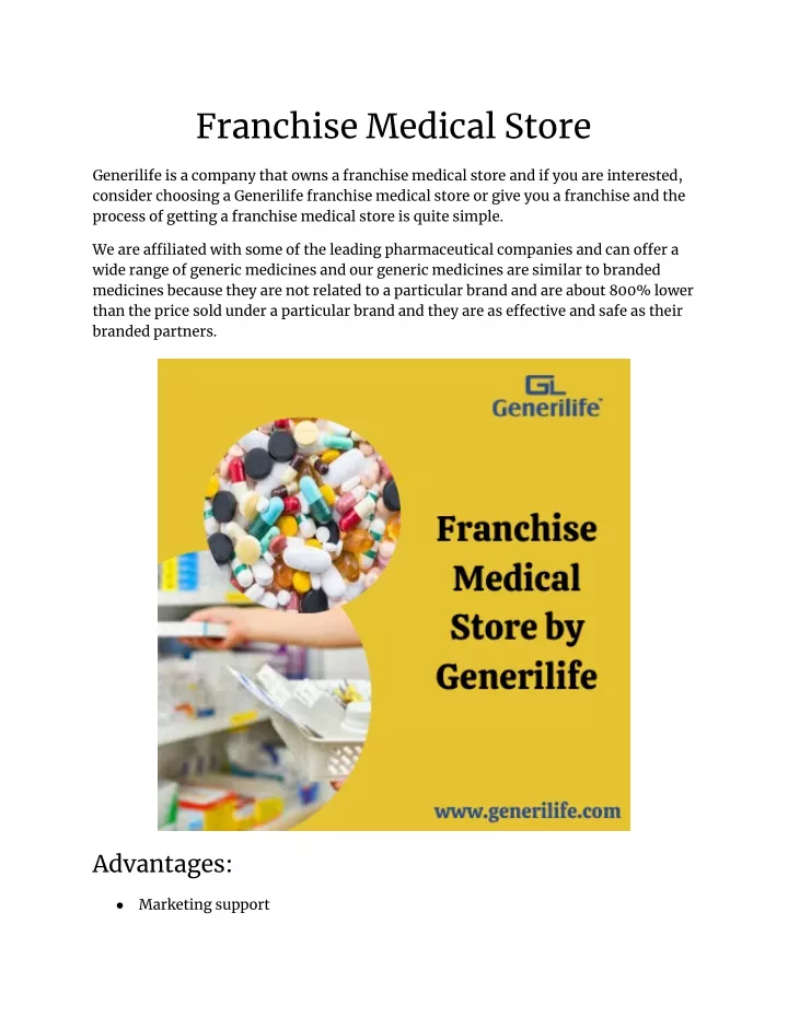 franchise medical store
