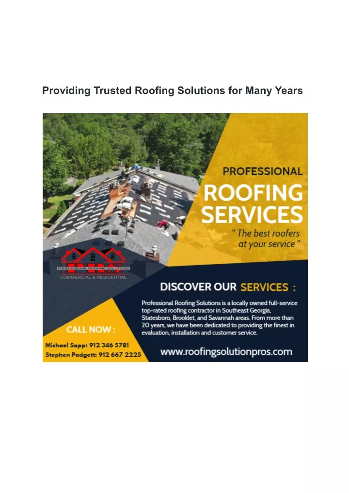 providing trusted roofing solutions for many years