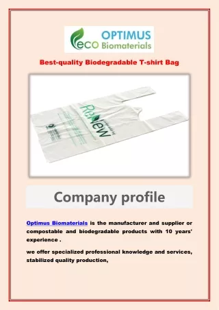 Best-quality biodegradable t-shirt bag