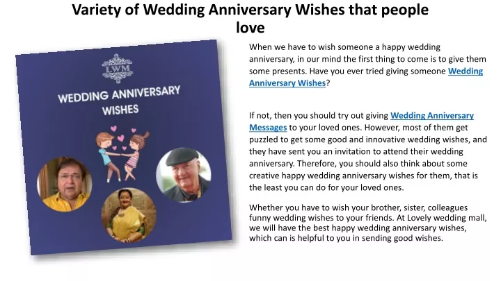 variety of wedding anniversary wishes that people love
