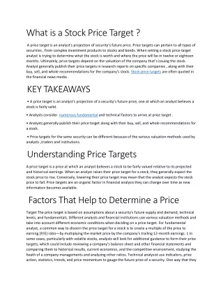 what is a stock price target