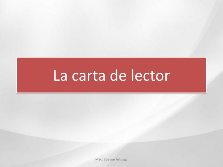 la carta de lector