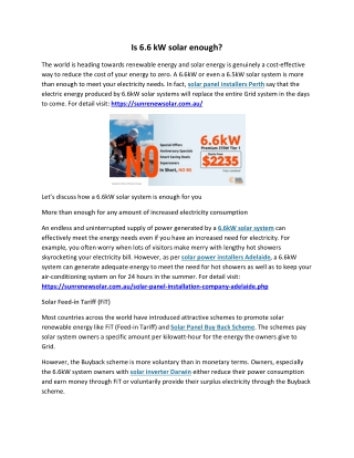 is 6 6 kw solar enough
