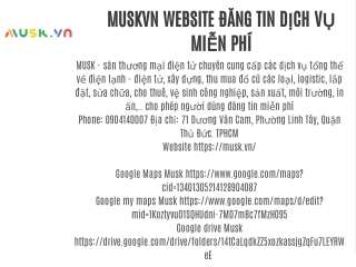 Muskvn Website đăng tin dịch vụ miễn phí