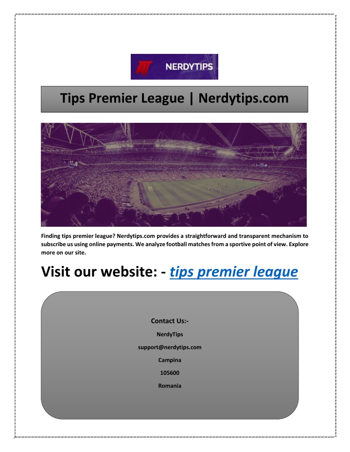 tips premier league nerdytips com