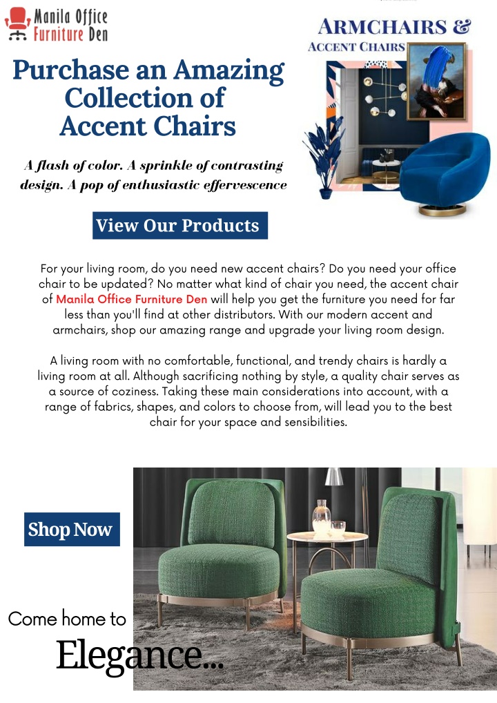 purchase an amazing collection of accent chairs