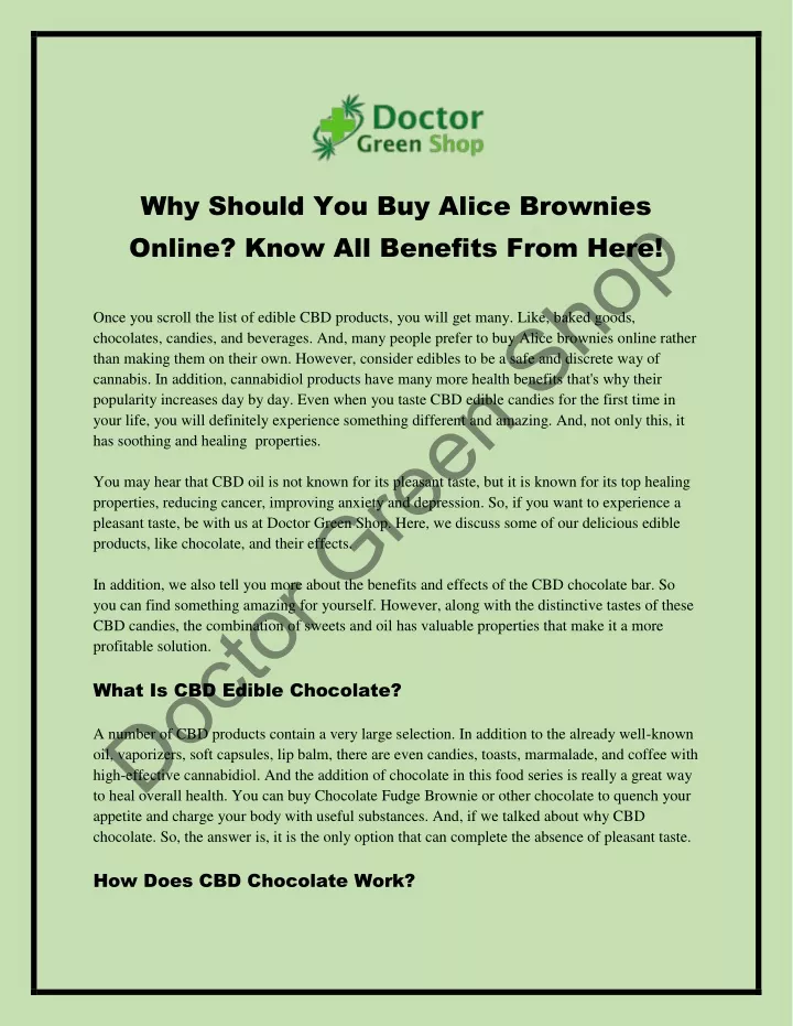why should you buy alice brownies online know