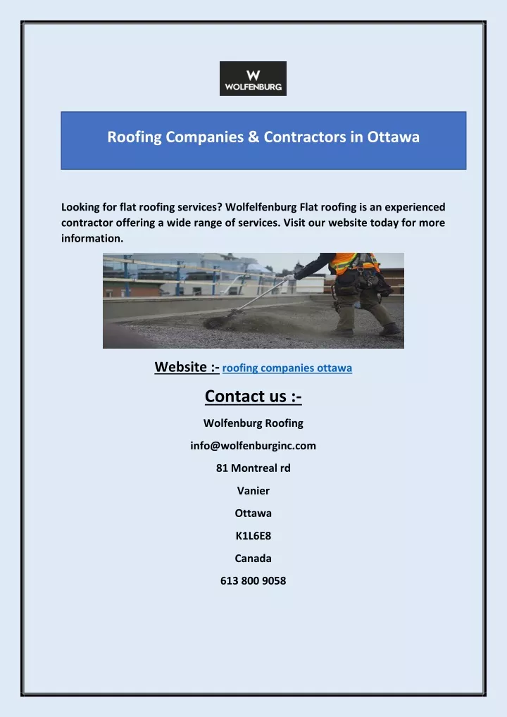 roofing companies contractors in ottawa