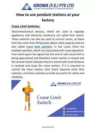 Crane Limit Switches