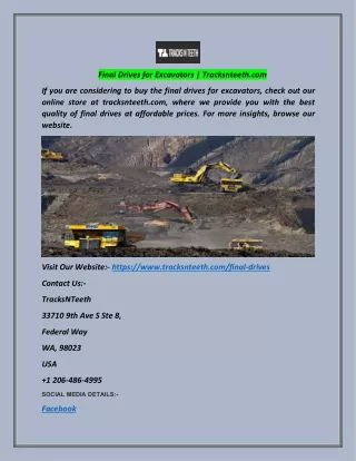final drives for excavators tracksnteeth com