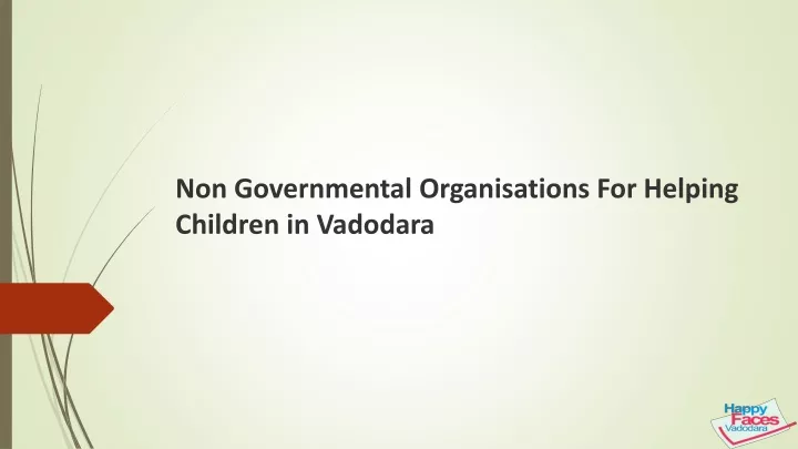 non governmental organisations for helping children in vadodara